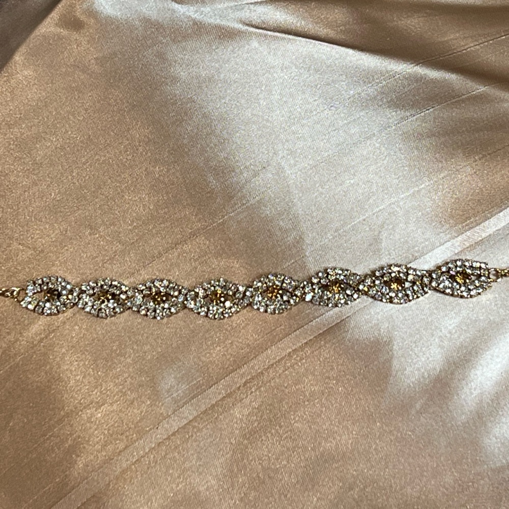 Rhinestone and yellow bracelet